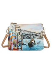 Torebki damskie - Torebka dwukomorowa z nadrukiem Wenecji - miniaturka - grafika 1