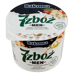 Bakoma - 7 Zbóż men jogurt z brzoskwinią gruszką i zbożami - Kefiry, jogurty, maślanki - miniaturka - grafika 1