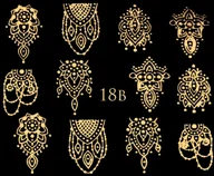 Ozdoby do paznokci - Metaliczne naklejki wodne na paznokcie - nr 18B - miniaturka - grafika 1