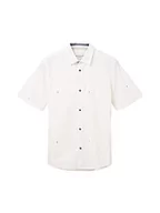 Koszule męskie - TOM TAILOR Męska koszula z krótkim rękawem z nadrukiem na całej powierzchni, 31844 - Off White Scattered Design, XL - miniaturka - grafika 1