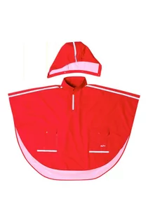 Kurtki i płaszcze dla dziewczynek - Poncho przeciwdeszczowe z elementami odblaskowymi- czerwone - grafika 1