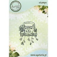 Szkolne artykuły papiernicze - Stempel polimerowy Garbusik ślubny - Agateria - miniaturka - grafika 1