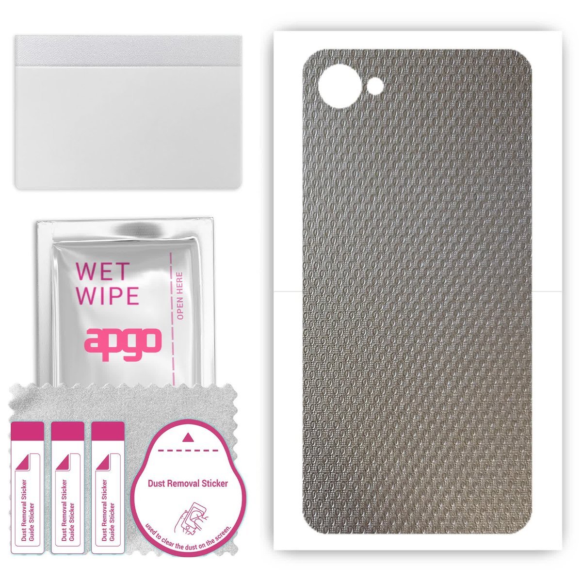 Folia naklejka skórka strukturalna na TYŁ do HTC Desire 12 - Aluminium krople - apgo SKINS