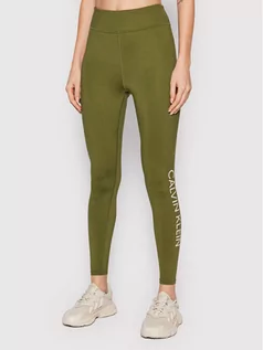 Spodnie damskie - Calvin Klein Performance Legginsy Tight 00GWF1L608 Zielony Slim Fit - grafika 1