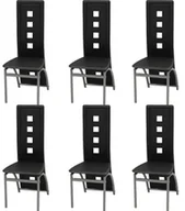 Krzesła - Zestaw 6 czarnych krzeseł z wysokim oparciem - Loro - miniaturka - grafika 1
