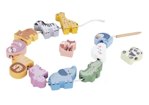 TOOKY TOY Drewniane Klocki do nawlekania ZOO - Klocki - miniaturka - grafika 3