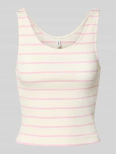 Top o kroju slim fit z prążkowaniem model ‘NESSA’ - Koszulki i topy damskie - miniaturka - grafika 1