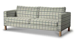 Dekoria pl pl Pokrowiec na sofę Karlstad rozkładaną ecru tło niebieska kratka 224 x 89 x 64 cm Avinon 1017-131-66 - Pokrowce na meble - miniaturka - grafika 1