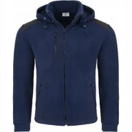 Bluzy męskie - Polar Męski Granatowy Z Kapturem Bluza Polarowa Gruba Premium Rozmiar L - miniaturka - grafika 1