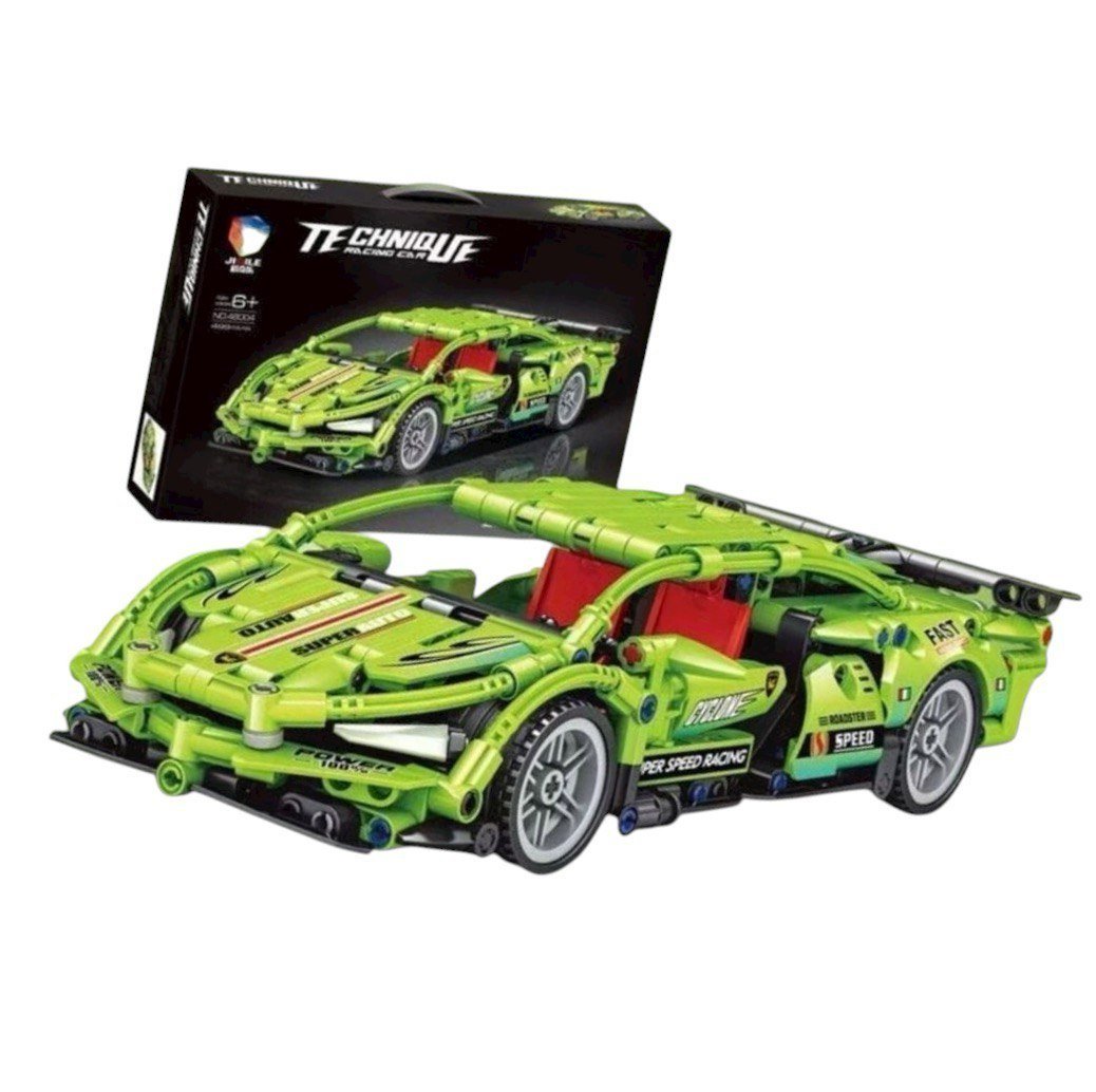 KLOCKI KONSTRUKCYJNE 499 ELEMENTÓW – SPORTOWY SAMOCHÓD ZIELONY DLA DZIECI 6+