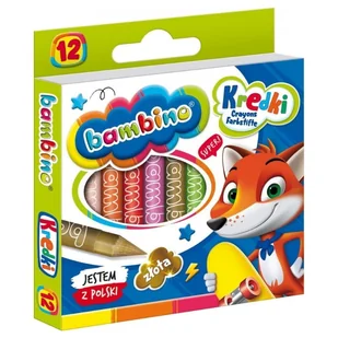 Bambino Kredki Świecowe Szkolne Przedszkolne 12 Kolorów - Szkolne artykuły papiernicze - miniaturka - grafika 1