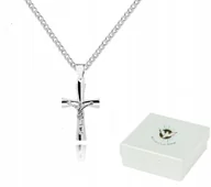 Biżuteria dla dzieci - CHRZEST ŚW. Srebrny łańcuszek 45 cm KRZYŻYK LK43X - miniaturka - grafika 1