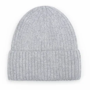 Damska Elegancka Czapka Wełniana Wełna Zimowa Na Zimę 60% Angora Szara - Czapki damskie - miniaturka - grafika 1