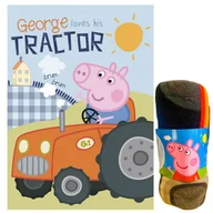 Koce i narzuty dla dzieci - Koc Polarowy kocyk dziecięcy ŚWINKA PEPPA TRAKTOR GEORGE 100x140 cm - miniaturka - grafika 1