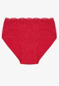 Body - Bordowe Bawełniane Majtki Figi z Koronkowymi Zdobieniami Idissa - miniaturka - grafika 1