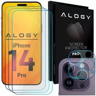 Szkła hartowane na telefon - Alogy Glass Pack 3x Szkło hartowane na ekran 9h + Szkło na obiektyw do Apple iPhone 14 Pro - miniaturka - grafika 1