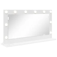 Lustra - vidaXL Lustro Toaletowe Białe Plastik, Szkło 80 x 45 x 18 cm - miniaturka - grafika 1
