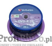Nośniki danych - Płyty Verbatim DVD+R DL 8,5GB 8x - Spindle - 25szt.- Matt Silver - miniaturka - grafika 1