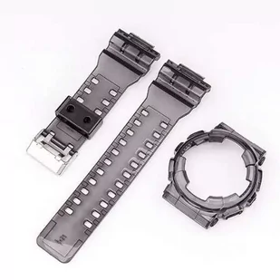 2W1 opaska pasek + etui BEZEL do Casio G-SHOCK GA-100 GA-110 GD-100 G-8900 czarny transparentny - Akcesoria do smartwatchy - miniaturka - grafika 1