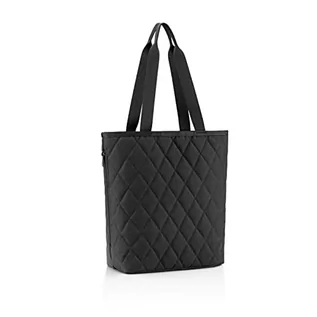 Torebki damskie - Reisenthel classic shopper M rhombus black – przestronna torba na zakupy i elegancka torebka w jednym, z wodoodpornego materiału, Rhombus Black, m - grafika 1