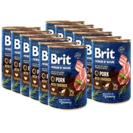 Mokra karma dla psów - Brit Premium by Nature Pork with Trachea 12x400g - miniaturka - grafika 1
