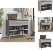Szafki na buty - vidaXL Stojak na buty szary Sonoma 70x36x60 cm Materiał drewnopochodny - Stojaki i szafki na buty - miniaturka - grafika 1