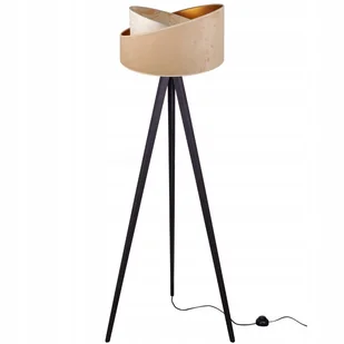 Lampa podłogowa stojąca Werona trójnóg drewno czarny 1xE27 abażur tkanina okrągła beżowa Light Home LH - Lampy stojące Lampa podłogowa stojąca Werona trójnóg drewno czarny 1xE27 abażur tkanina okrągła beżowa Light Home LH - Lampy stojące - miniaturka - grafika 1