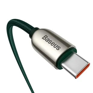 Baseus kabel USB Typ C - USB Typ C 100W (20V / 5A) Power Delivery z wyświetlaczem ekranem miernik mocy 2m zielony (CATSK-C06) - Kable USB - miniaturka - grafika 7