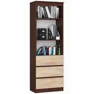 Regały biurowe - REGAŁ BIUROWY R 60 cm CLP 3 SZUFLADY 2 PÓŁKI WENGE / SONOMA - miniaturka - grafika 1
