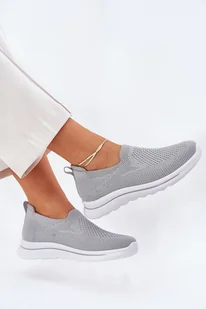 Damskie Tenisówki Materiałowe Wsuwane Szare Adiora - Trampki damskie - miniaturka - grafika 1