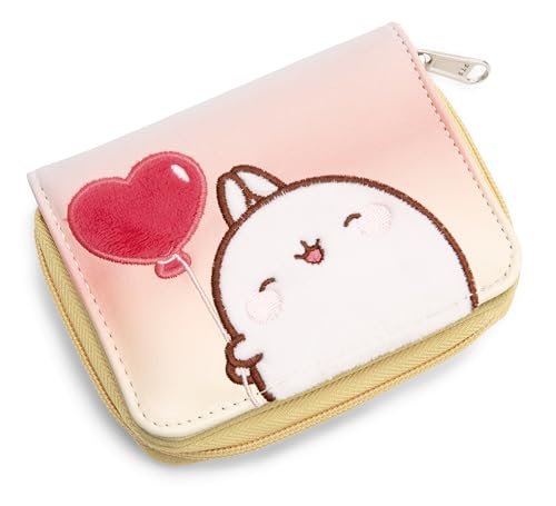 Saszetka MOLANG 12x9,5cm biały - Portmonetka z zamkiem na monety, portfelik z suwakiem dla dzieci, doskonały prezent