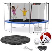 Trampoliny - Hop-Sport Trampolina 14ft 427cm) z siatką wewnętrzną niebieska - miniaturka - grafika 1