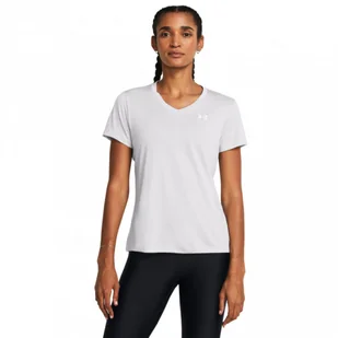 Damska koszulka treningowa Under Armour Tech SSV- Twist - szara - Koszulki i topy damskie - miniaturka - grafika 1