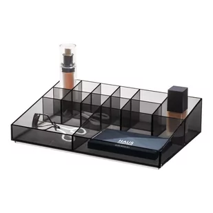 Organizer łazienkowy na kosmetyki z plastiku z recyklingu w kolorze matowej czerni Cosmetic Station – iDesign - Koszyki łazienkowe - miniaturka - grafika 1