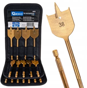 Geko Kpl. 16szt. wierteł łopatkowych w etui 6-38mm 10/20 - Wiertła - miniaturka - grafika 1