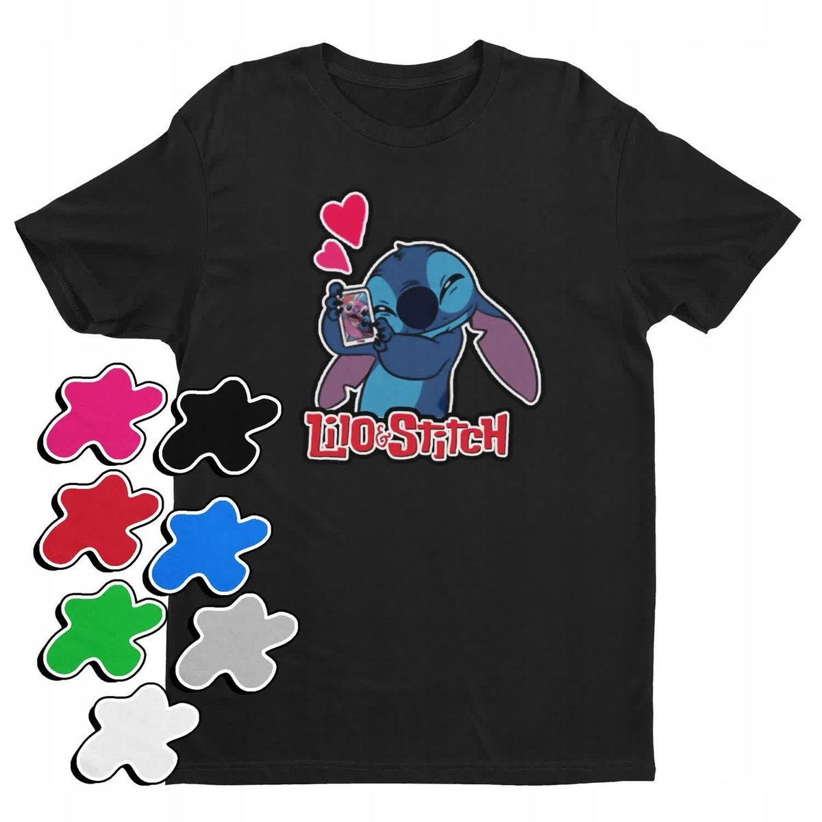 Koszulka T-Shirt Dziecięca Z Nadrukiem Duży Wybór Lilo Stitch -L 146-152
