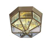 Lampy sufitowe - Searchlight Lampa sufitowa Flush Klassik mosiądz ośmiokątna - miniaturka - grafika 1