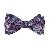 Krawaty i muchy męskie - Mucha do wiązania - bordowo-fioletowa we wzory paisley EM 9 - EM Men's Accessories - miniaturka - grafika 1