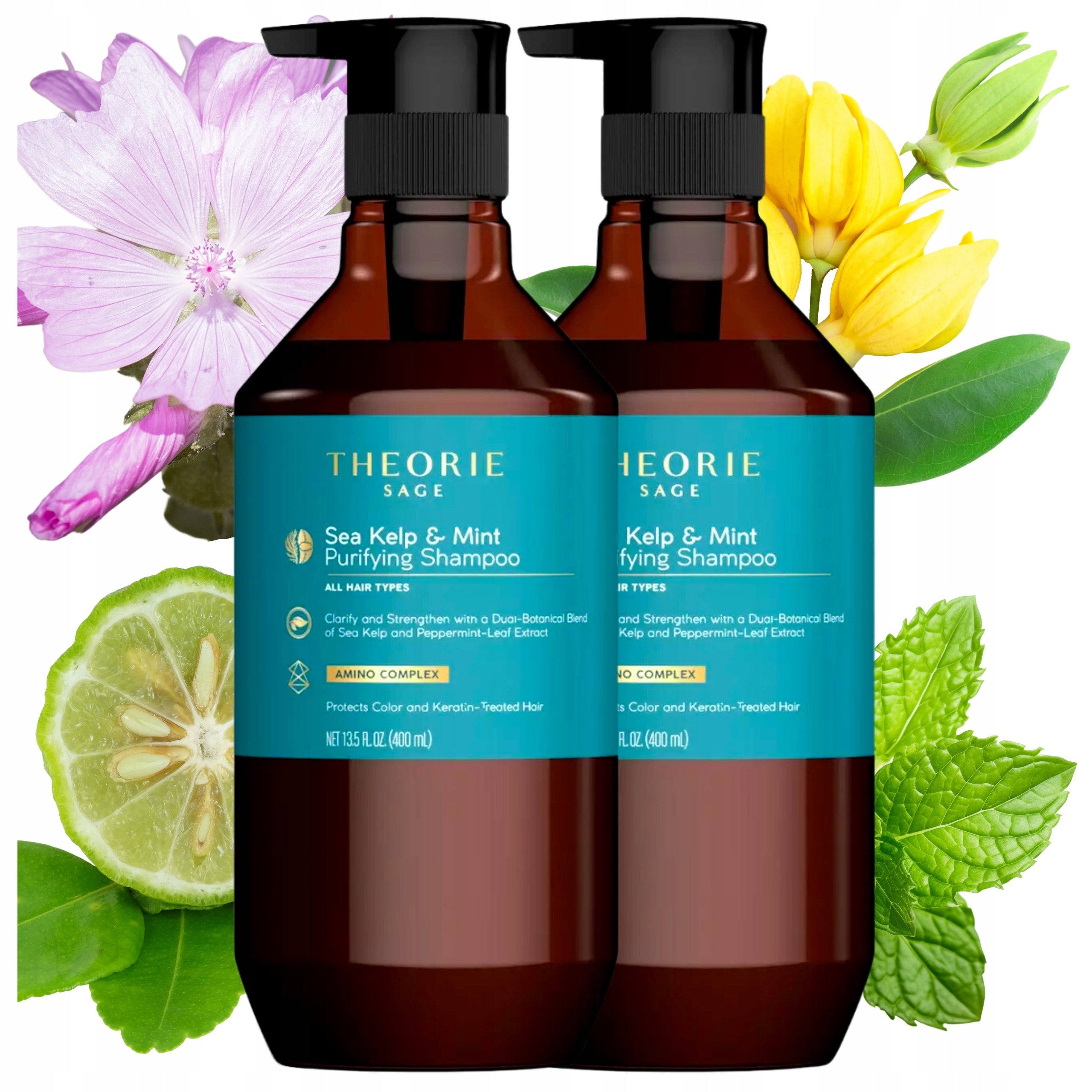 Szampon Oczyszczający Do Włosów Theorie Sea Kelp Mint Purifying 2x 400 ml