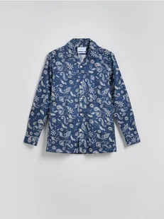 Reserved - Wzorzysta koszula regular fit - granatowy - Koszule męskie - miniaturka - grafika 1