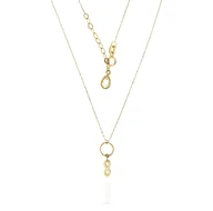 Naszyjniki - Złota celebrytka z diamentowanym kółkiem i znakiem nieskończoności pr. 585 - miniaturka - grafika 1