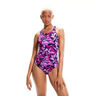 Stroje kąpielowe - Speedo Damski kostium kąpielowy Hyperboom Allover Medalista granatowy/fioletowy, True Navy/Berry/Miami Lilac, 38 - miniaturka - grafika 1