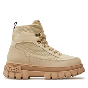 Trzewiki Tommy Hilfiger Lace-Up Bootie T3A5-33602-1698 M Beżowy - Buty dla dziewczynek - miniaturka - grafika 1