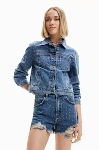 Desigual kurtka jeansowa damska kolor niebieski przejściowa - Kurtki damskie - miniaturka - grafika 1