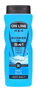 On Line Men Żel pod prysznic 3in1 Deep Blue dla mężczyzn 410ml - Żele pod prysznic dla mężczyzn - miniaturka - grafika 1