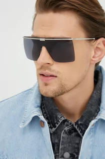 Okulary przeciwsłoneczne - Gucci okulary przeciwsłoneczne męskie kolor srebrny - grafika 1