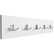 Wieszaki i stojaki - Nowoczesny wieszak ścienny na kurtki biel alpejska + chrom M4-H14 - miniaturka - grafika 1