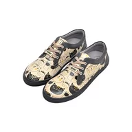 Trampki damskie - DOGO Damskie trampki wegańskie skórzane beżowe - Monochromatyczne koty motyw-38, beżowy, 38 EU - miniaturka - grafika 1