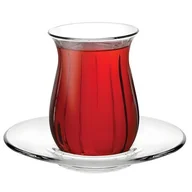 Szklanki - Komplet szklanek ze spodkami Linka 12-elementowy Pasabahce - miniaturka - grafika 1