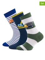 Skarpetki męskie - ewers Skarpety (3 pary) w kolorze granatowo-zielonym - miniaturka - grafika 1